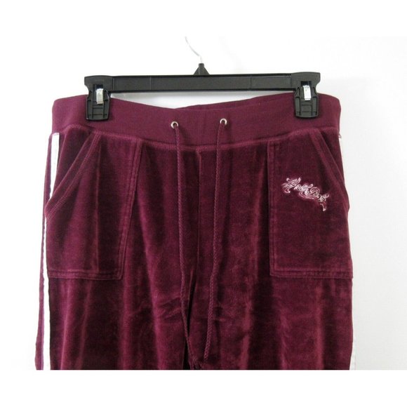 VTG Hale Bob Y2K Track Suit Large Maroon White Stripe Logo Velour Full Zip 2-PC - Picture 2 of 6